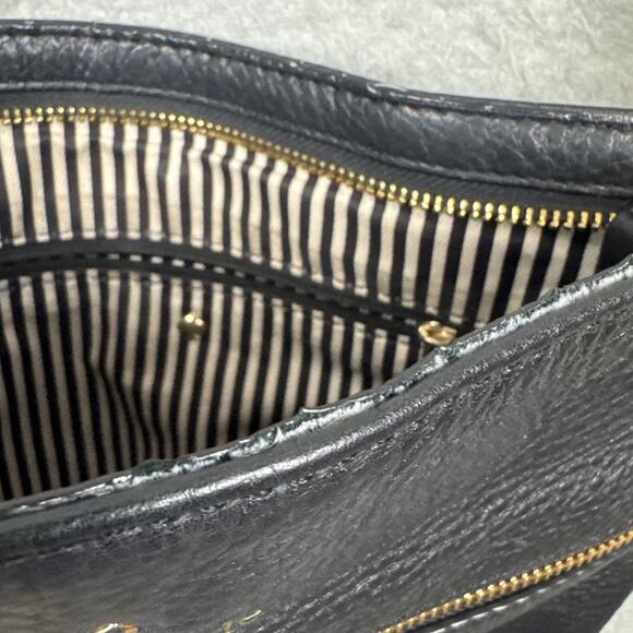 Y2K Kate Spade Tenley Cross Body Purse Pebbled Black Leather Adjustable Strap - Picture 5 of 11